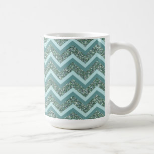 Personaliseer deze Wintertaling schitteren Zigzag Koffiemok