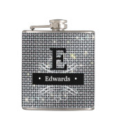 Personaliseer Diamond Flask, briljant wit kristal Heupfles (Voorkant)