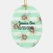 Personaliseer dit 2-zijdige Schattigee Baby Orname Keramisch Ornament (Achterkant)