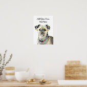 Personaliseer dit Cute Dog Poster met Jouw tekst (Keuken)