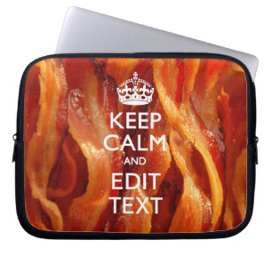 Personaliseer dit met Keep Calm en Bacon Decor Laptop Sleeve