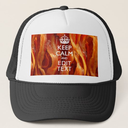 Personaliseer dit met Keep Calm en Sizzling Bacon Trucker Pet (Voorkant)