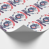 Personaliseer Dog Label Trots U.S. Coast Guard Mam Cadeaupapier (Hoek)