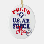 Personaliseer Dog Label U.S. Luchtmacht Moeder Keramisch Ornament (Rechts)