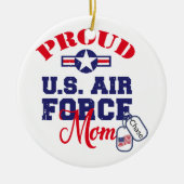 Personaliseer Dog Label U.S. Luchtmacht Moeder Keramisch Ornament (Voorkant)