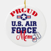 Personaliseer Dog Label U.S. Luchtmacht Moeder Keramisch Ornament (Achterkant)