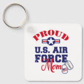 Personaliseer Dog Label U.S. Luchtmacht Moeder Sleutelhanger (Voorkant)