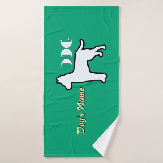 Personaliseer DOG Logo Green Doggie Badhanddoek (Badhanddoek)