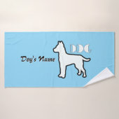 Personaliseer DOG Logo LT Blue Doggie Badhanddoek (Badhanddoek)