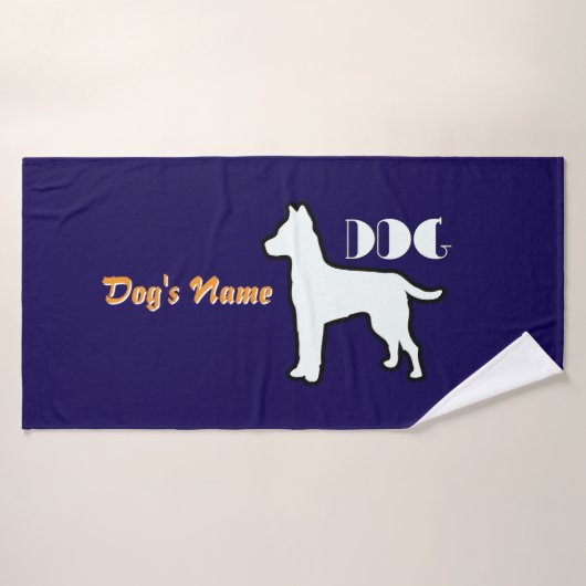 Personaliseer DOG Logo Navy Doggie Badhanddoek (Badhanddoek)