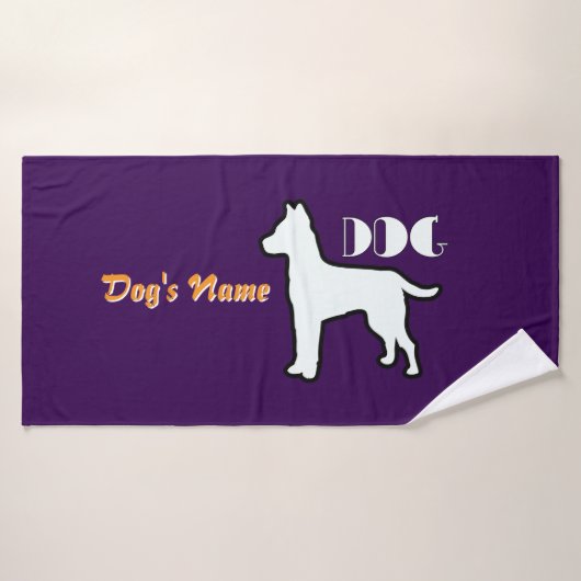 Personaliseer DOG Logo Paarse Doggie Badhanddoek (Badhanddoek)