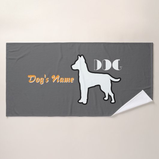 Personaliseer DOG Logo Sinaasappel Doggie Badhanddoek (Badhanddoek)