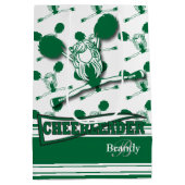 Personaliseer donkergroene cheerleader medium cadeauzakje (Achterkant)
