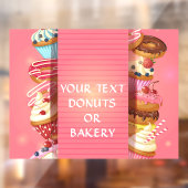 Personaliseer Donuts of Bakkerij Winkel Bedrijf Raamsticker (Vel 2)