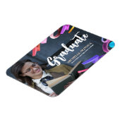 Personaliseer elegant fancy afstuderen aankondigin magneet (Linkerzijde)