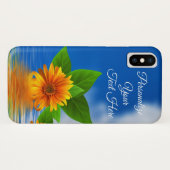 Personaliseer Elegant Flowers Drift on Ocean Water Case-Mate iPhone Case (Achterkant (horizontaal))
