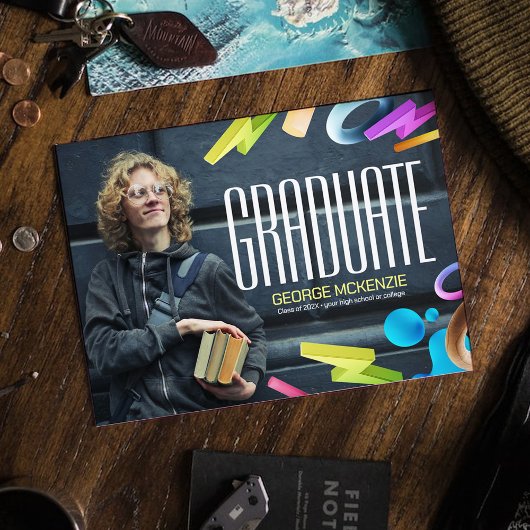 Personaliseer fancy afstudeeraankondiging kaart