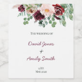 Personaliseer Floral Wijn Etiket (Enkel label)