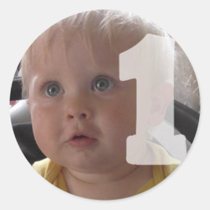 Personaliseer foto Baby Een jaar oude Sticker