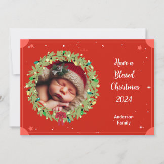 Personaliseer Foto Flat Christmas Holiday Kaart