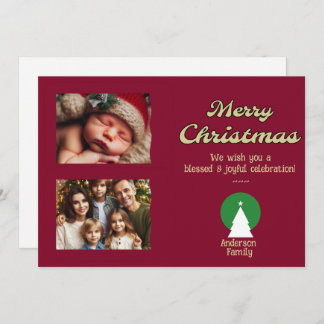 Personaliseer Foto Flat Christmas Holiday Kaart