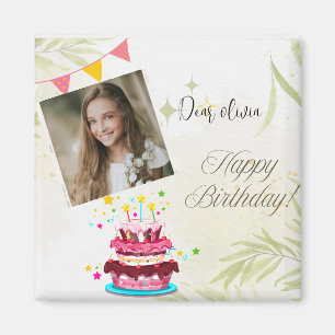 Personaliseer foto Verjaardagswensen magneet