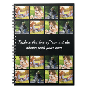 Personaliseer fotocollage en tekst notitieboek