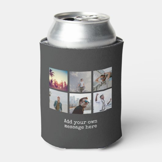 Personaliseer Fotocollage Ontwerp Eigen Upload Afb Blikjeskoeler (Blikje Voorkant)