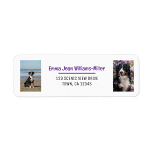 Personaliseer foto's w / Dog Modern Retouradres Etiket