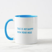 Personaliseer Funny Happy New Year Sky Blue Mok (Links)