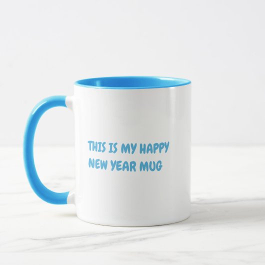 Personaliseer Funny Happy New Year Sky Blue Mok (Links)