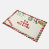Personaliseer Gestreepte Kerstman Brief Kerstmis Deurmat (Schuin)