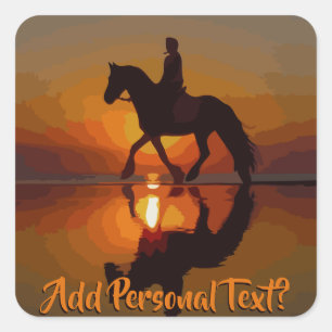 Personaliseer Gift voor Paardenliefhebber. paardri Vierkante Sticker
