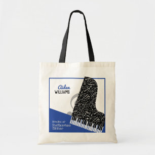 Personaliseer Grand Piano-leerling Koninklijk Blau Tote Bag