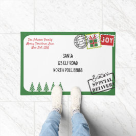 Personaliseer Groene Kerstman Letter Kerstmis Deurmat