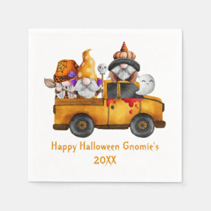 Personaliseer Halloween-kabouters Oranje vrachtwag Servet