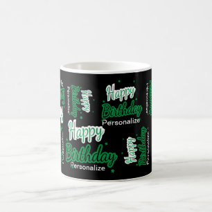 Personaliseer Happy Birthday - Groen Koffiemok