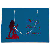 Personaliseer Happy Birthday Opa Large Cadeautasje (Voorkant)