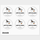 Personaliseer Happy Halloween-label Ronde Sticker (Vel)