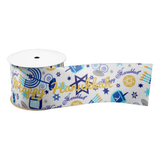 Personaliseer HAPPY HANUKKAH Holiday Wide Ribbon Lint