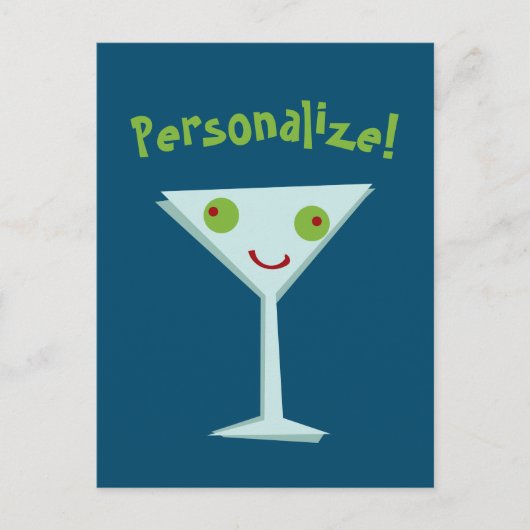 Personaliseer Happy Martini Briefkaart (Voorkant)