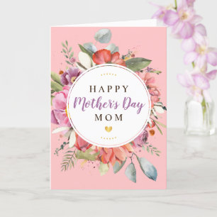 Personaliseer Happy Moederdag Floral Kaart