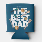 Personaliseer Happy Vaderdag | De beste vader-donk Blikjeskoeler (Achterkant)