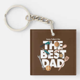 Personaliseer Happy Vaderdag De beste vader-donk Sleutelhanger