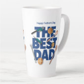Personaliseer Happy Vaderdag | De beste vader Latte Mok (Rechterhoek)