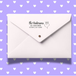 Personaliseer Heart Script Return Adres Rubberstempel