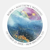 Personaliseer, Hemelse Thema Favor / Envelope Seal Ronde Sticker (Voorkant)