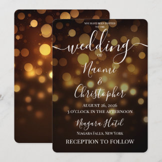 PERSONALISEER: Herfst Gouden Bokeh Bruiloft Kaart