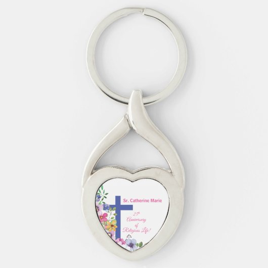 Personaliseer het 25e Jubileum Nun Religious Life Sleutelhanger (Voorkant)