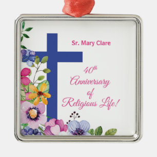 Personaliseer het 40e Jubileum Nun Religious Life Metalen Ornament
